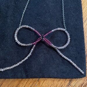 Vintage Anthropologie crystal bow necklace